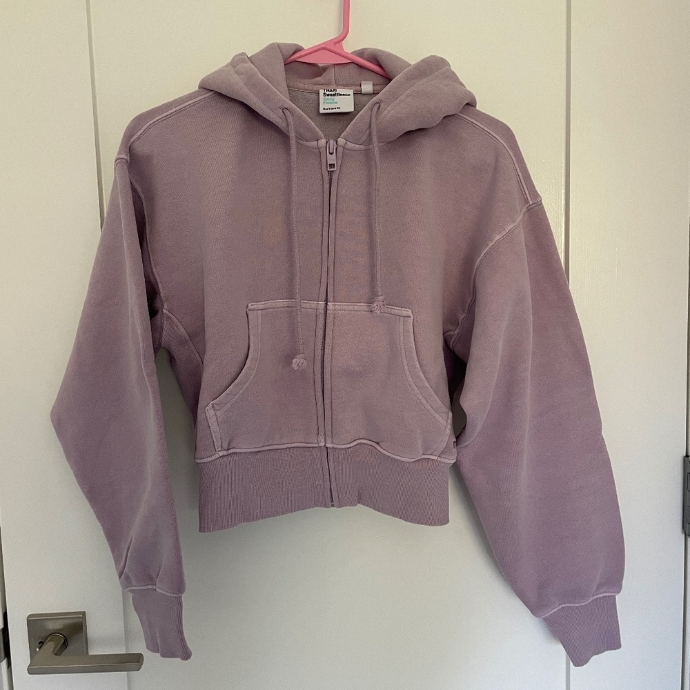 Aritzia-TNA Cozy Fleece Boyfriend Fit Zip-up Hoodie